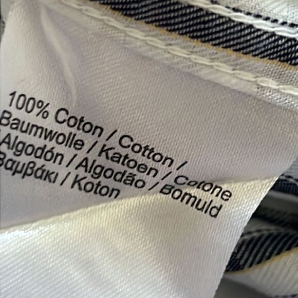 Lacoste grey striped button down reg fit.   Size M - Picture 7 of 7